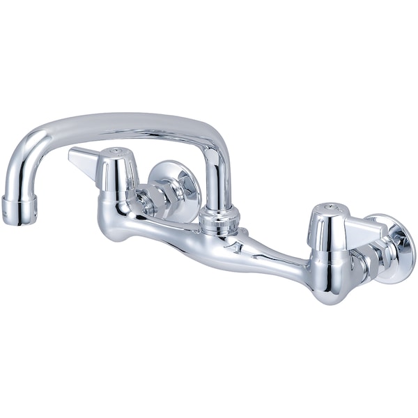Two Handle Wallmount Kitchen Faucet, NPT, Wallmount, Polished Chrome, Weight: 4